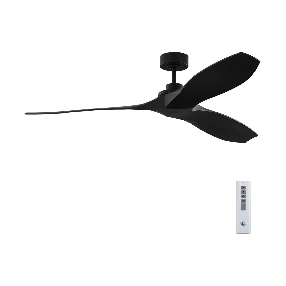 Collins Coastal 60 Inch Outdoor Smart Ceiling Fan With Remote, Midnight Black Finish, Marine Grade - Bees Lighting