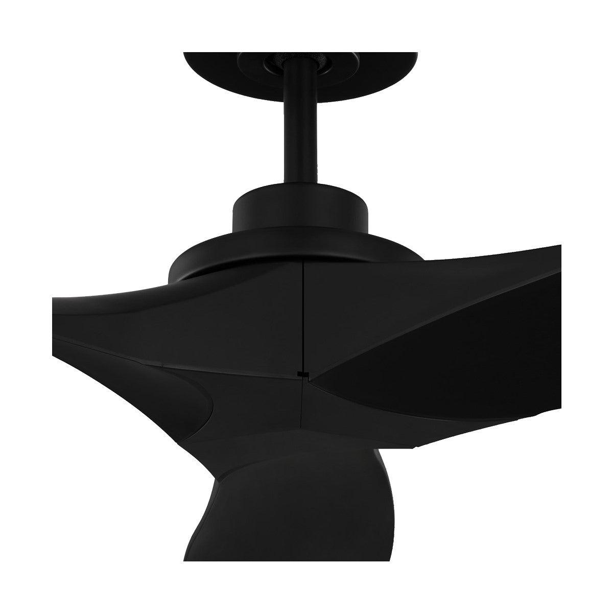 Collins Coastal 60 Inch Outdoor Smart Ceiling Fan With Remote, Midnight Black Finish, Marine Grade