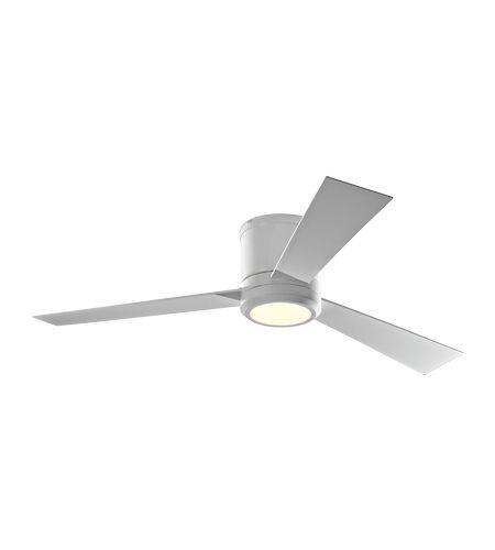 Clarity 52 Inch White Low Profile Ceiling Fan With Light And Remote - Bees Lighting