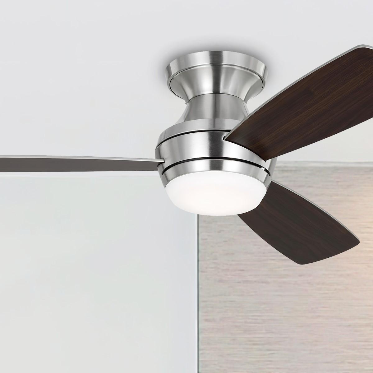 Ikon 44 In. Flush Mount Ceiling Fan With Light And Remote