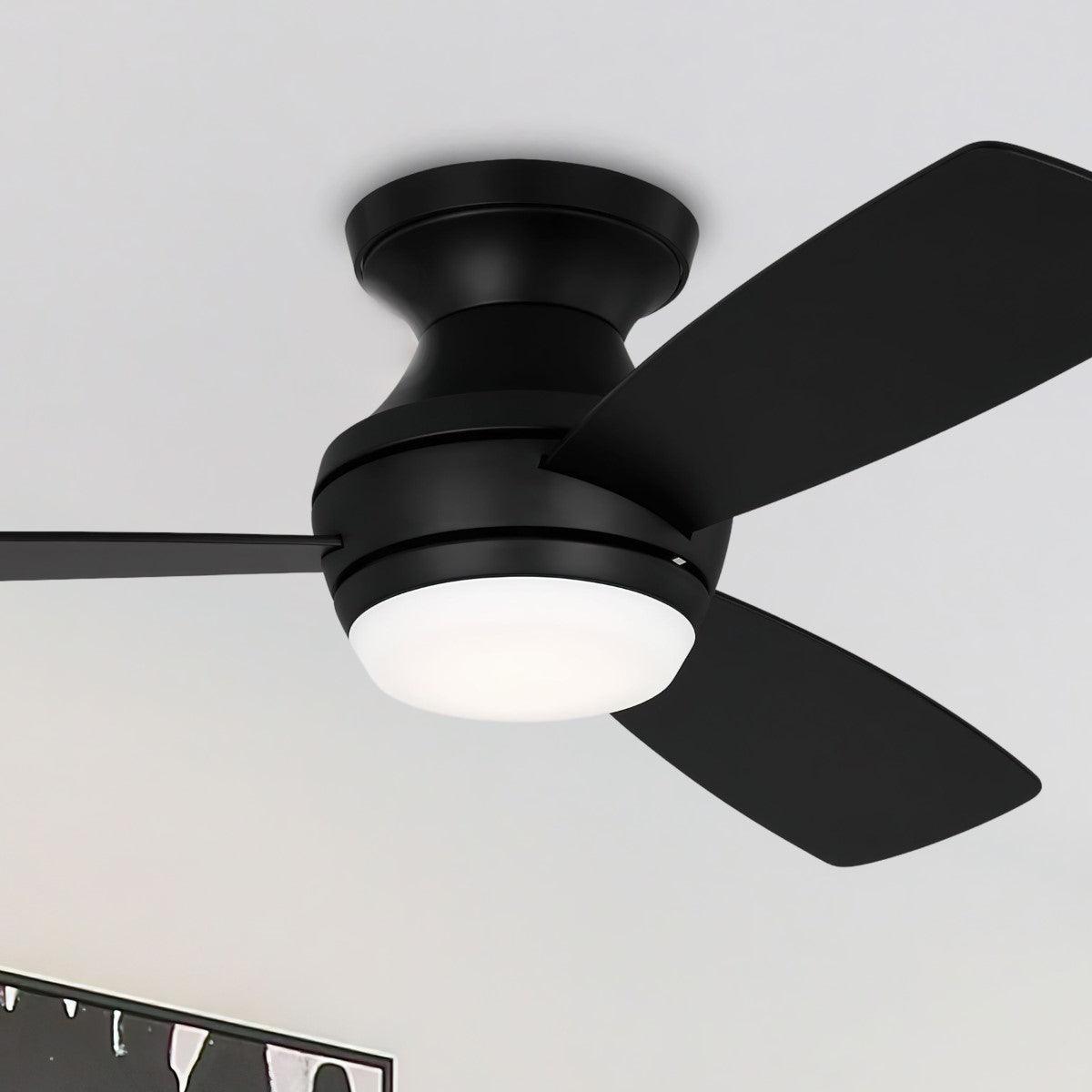 Ikon 44 In. Flush Mount Ceiling Fan With Light And Remote - Bees Lighting