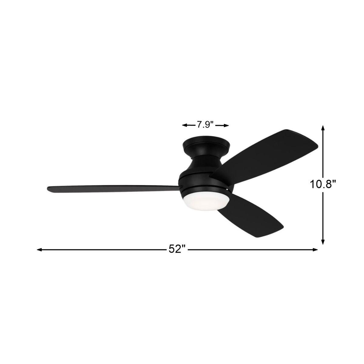 Ikon 52 In. Hugger Ceiling Fan With Light And Remote - Bees Lighting