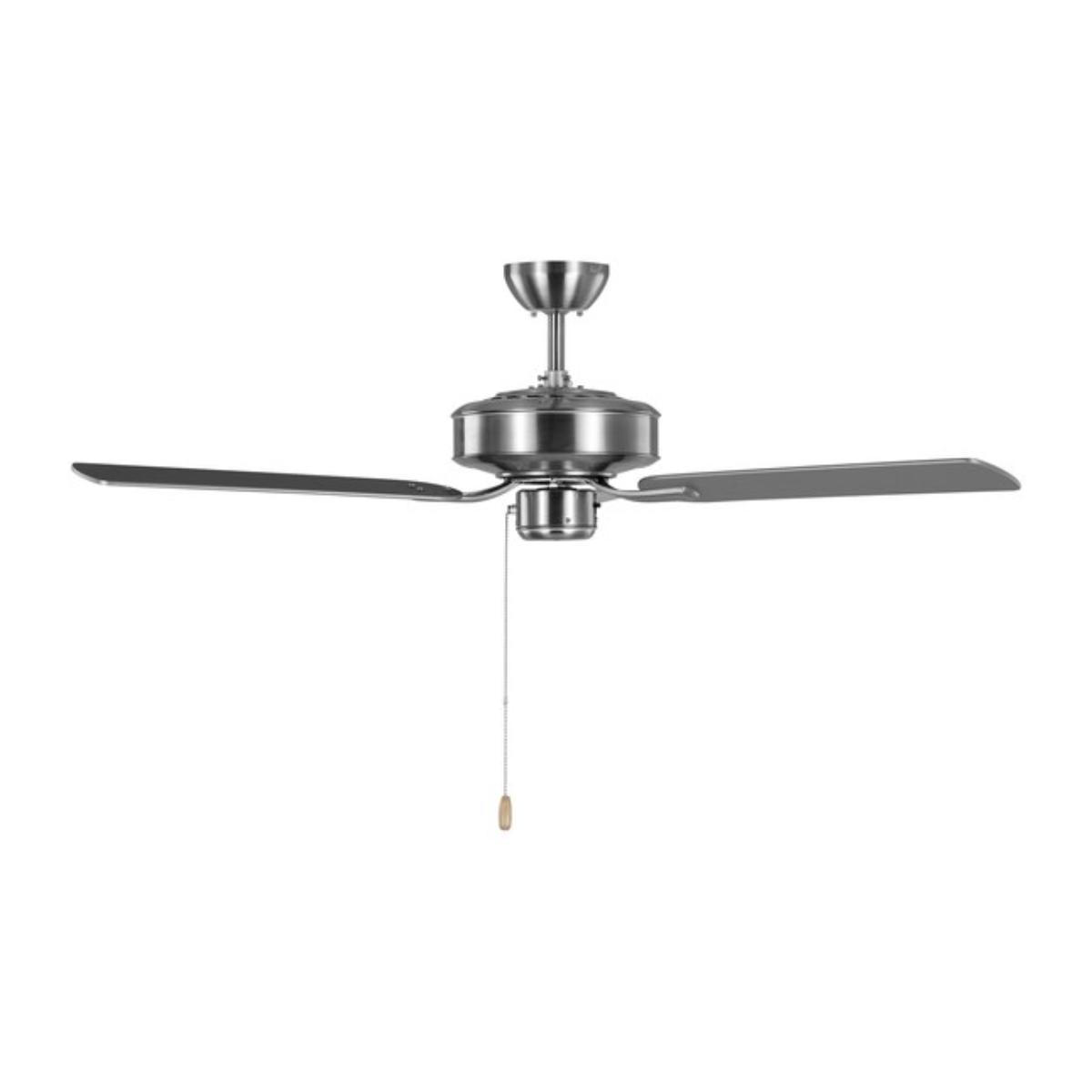Linden 48" Brushed Steel Dual Mount Ceiling Fan with Pull Chain - Bees Lighting