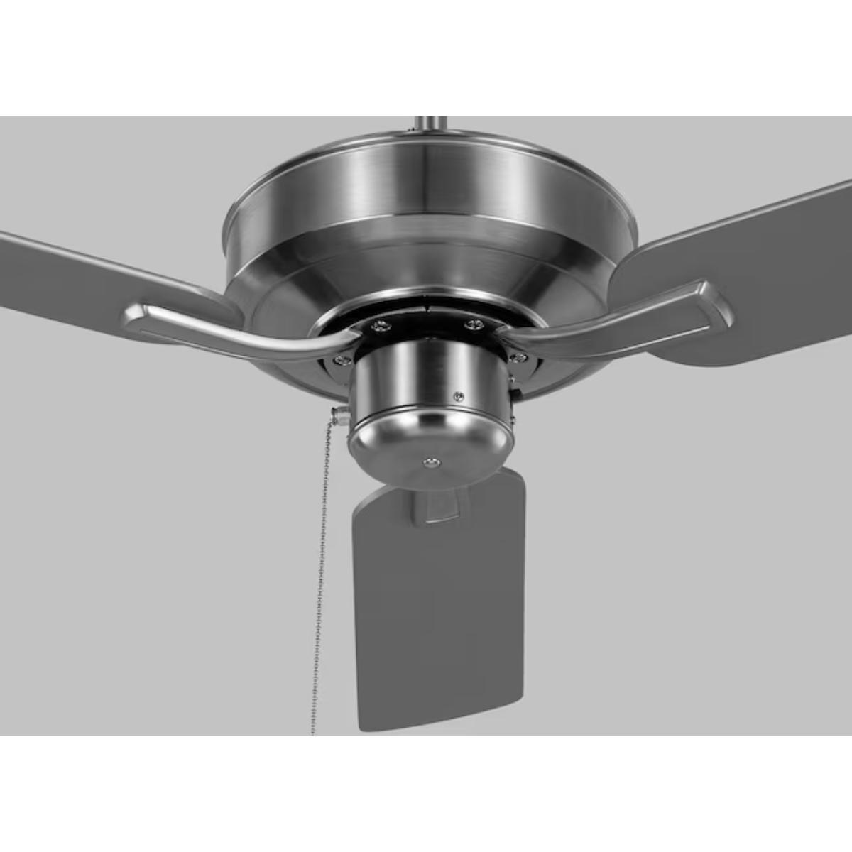 Linden 48" Brushed Steel Dual Mount Ceiling Fan with Pull Chain - Bees Lighting