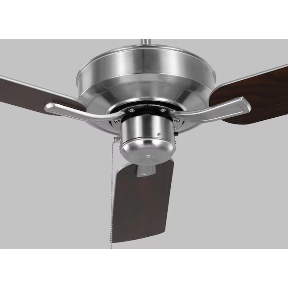 Linden 48" Brushed Steel Dual Mount Ceiling Fan with Pull Chain - Bees Lighting
