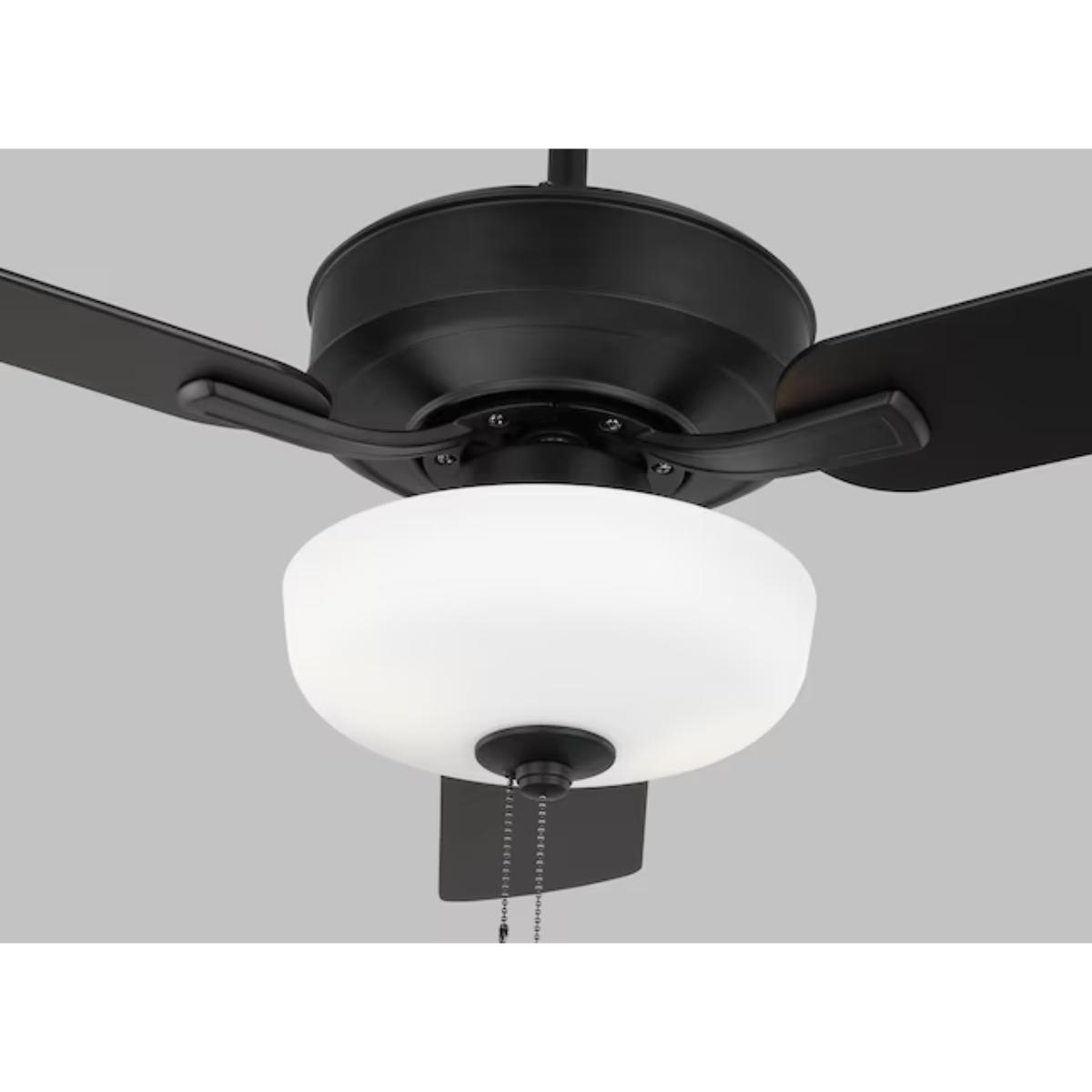 Linden 48" Black LED Dual Mount Ceiling Fan with Pull Chain - Bees Lighting