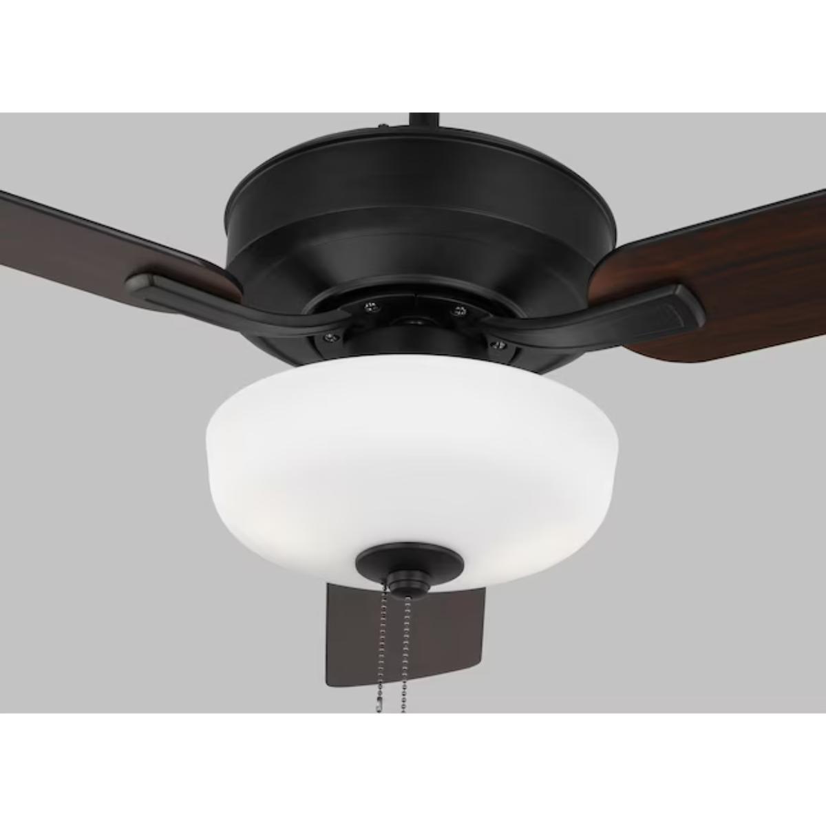 Linden 48" Black LED Dual Mount Ceiling Fan with Pull Chain - Bees Lighting