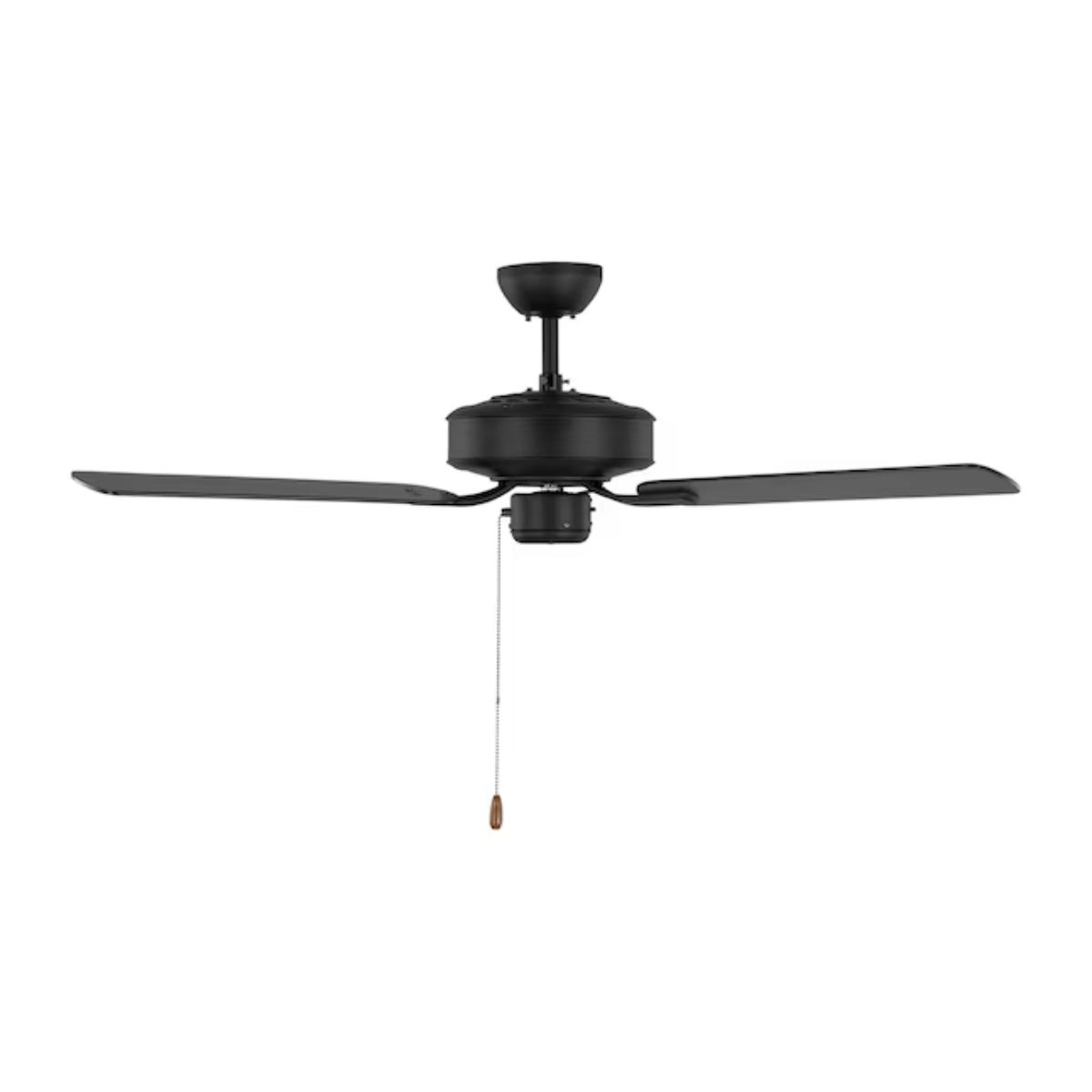 Linden 48" Black Dual Mount Ceiling Fan with Pull Chain - Bees Lighting
