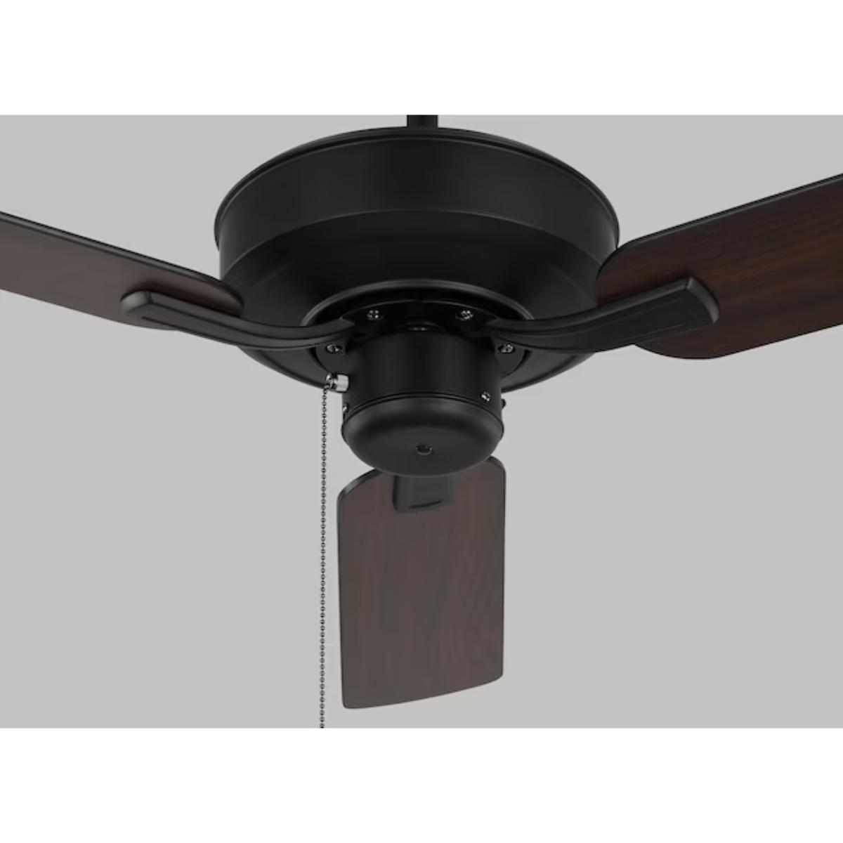 Linden 48" Black Dual Mount Ceiling Fan with Pull Chain - Bees Lighting