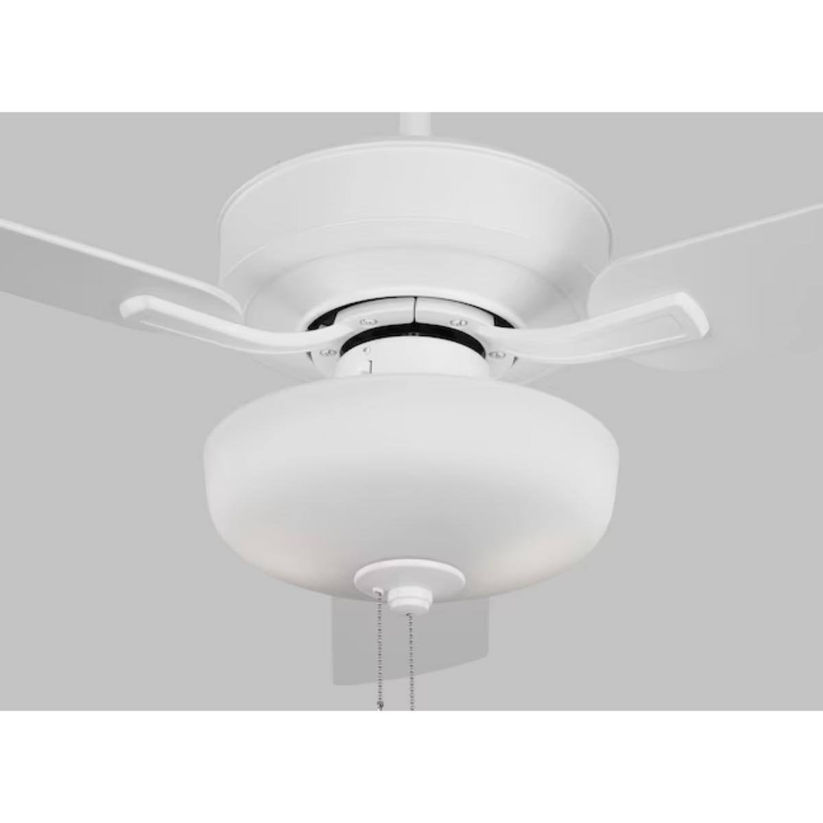 Linden 48" White LED Dual Mount Ceiling Fan with Pull Chain - Bees Lighting