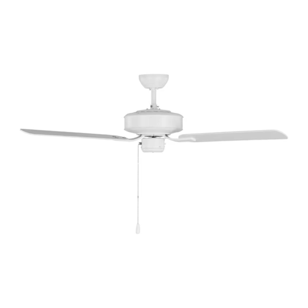 Linden 48" White Dual Mount Ceiling Fan with Pull Chain - Bees Lighting