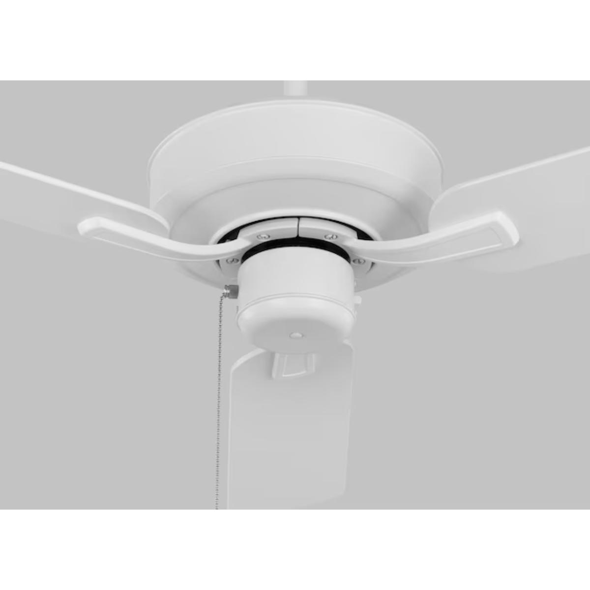 Linden 48" White Dual Mount Ceiling Fan with Pull Chain - Bees Lighting