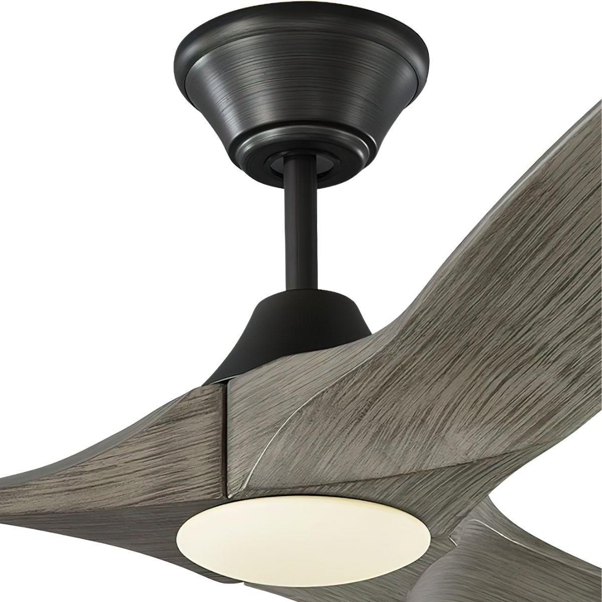 Maverick II 52 Inch Aged Pewter Damp Rated LED Ceiling Fan with Remote - Bees Lighting