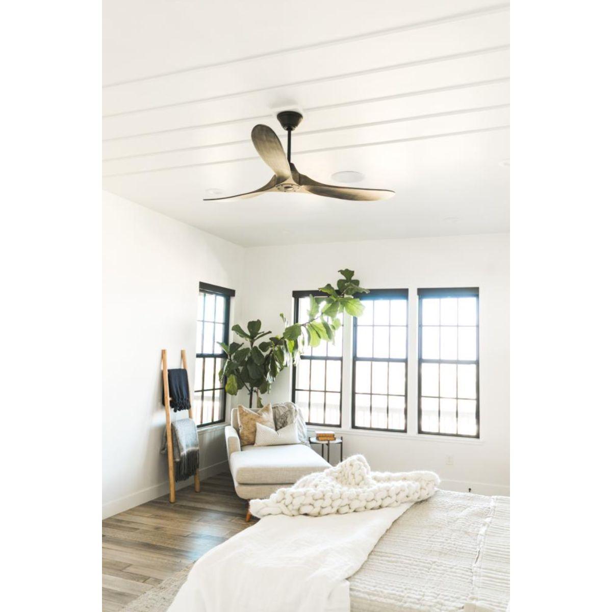 Maverick II 52 Inch Aged Pewter Damp Rated Ceiling Fan with Remote - Bees Lighting