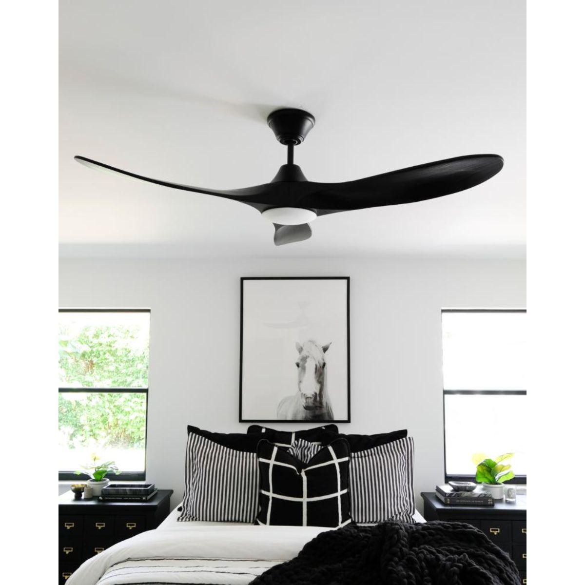Maverick II 52 Inch Matte Black Damp Rated LED Ceiling Fan with Remote - Bees Lighting
