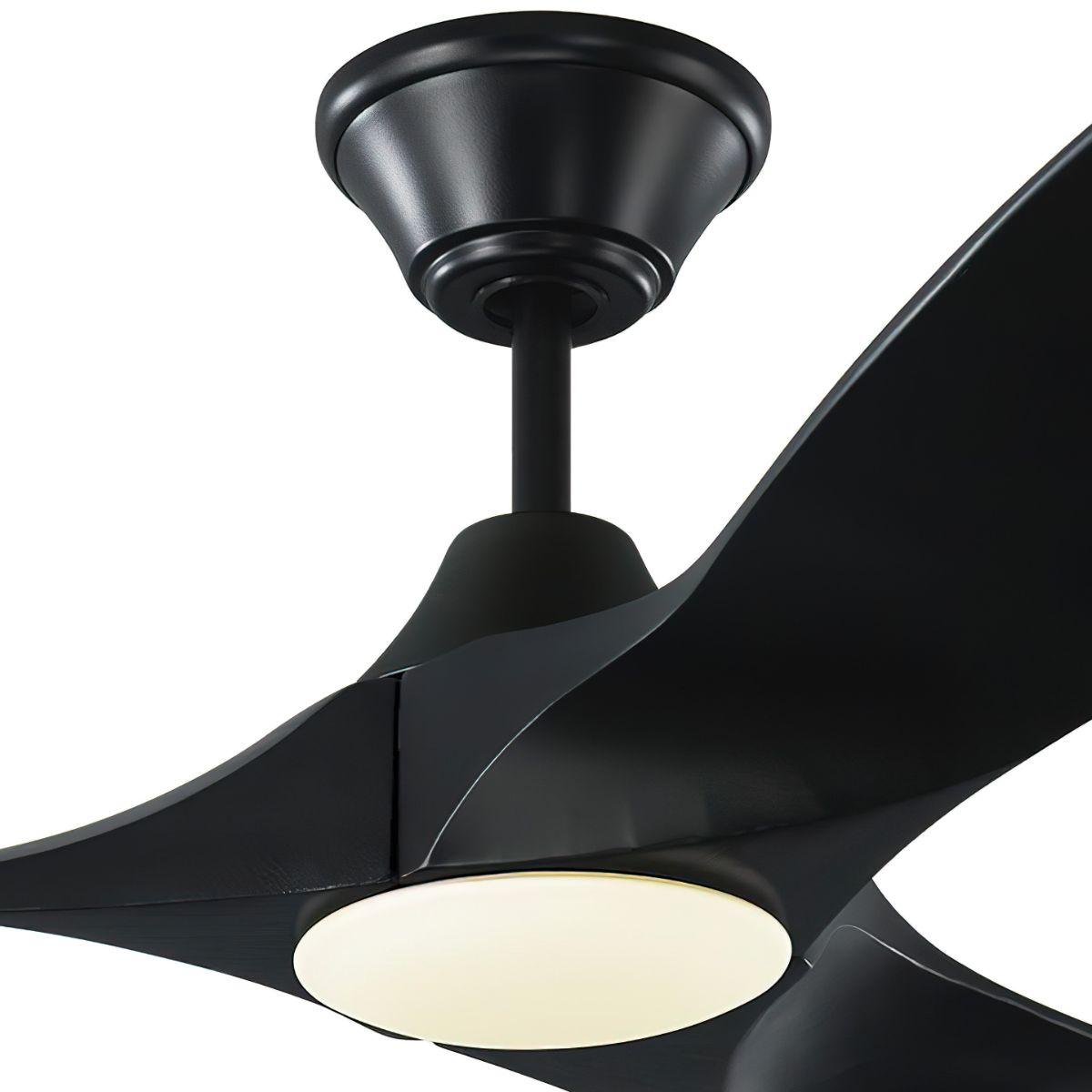 Maverick II 52 Inch Matte Black Damp Rated LED Ceiling Fan with Remote - Bees Lighting