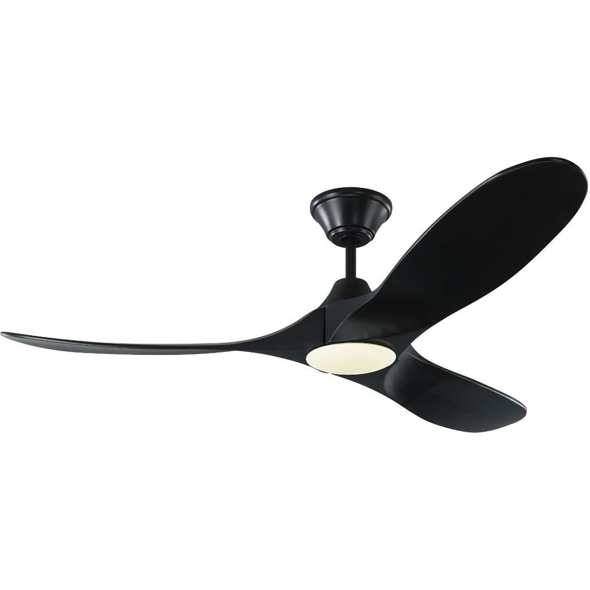 Maverick II 52 Inch Matte Black Damp Rated LED Ceiling Fan with Remote - Bees Lighting