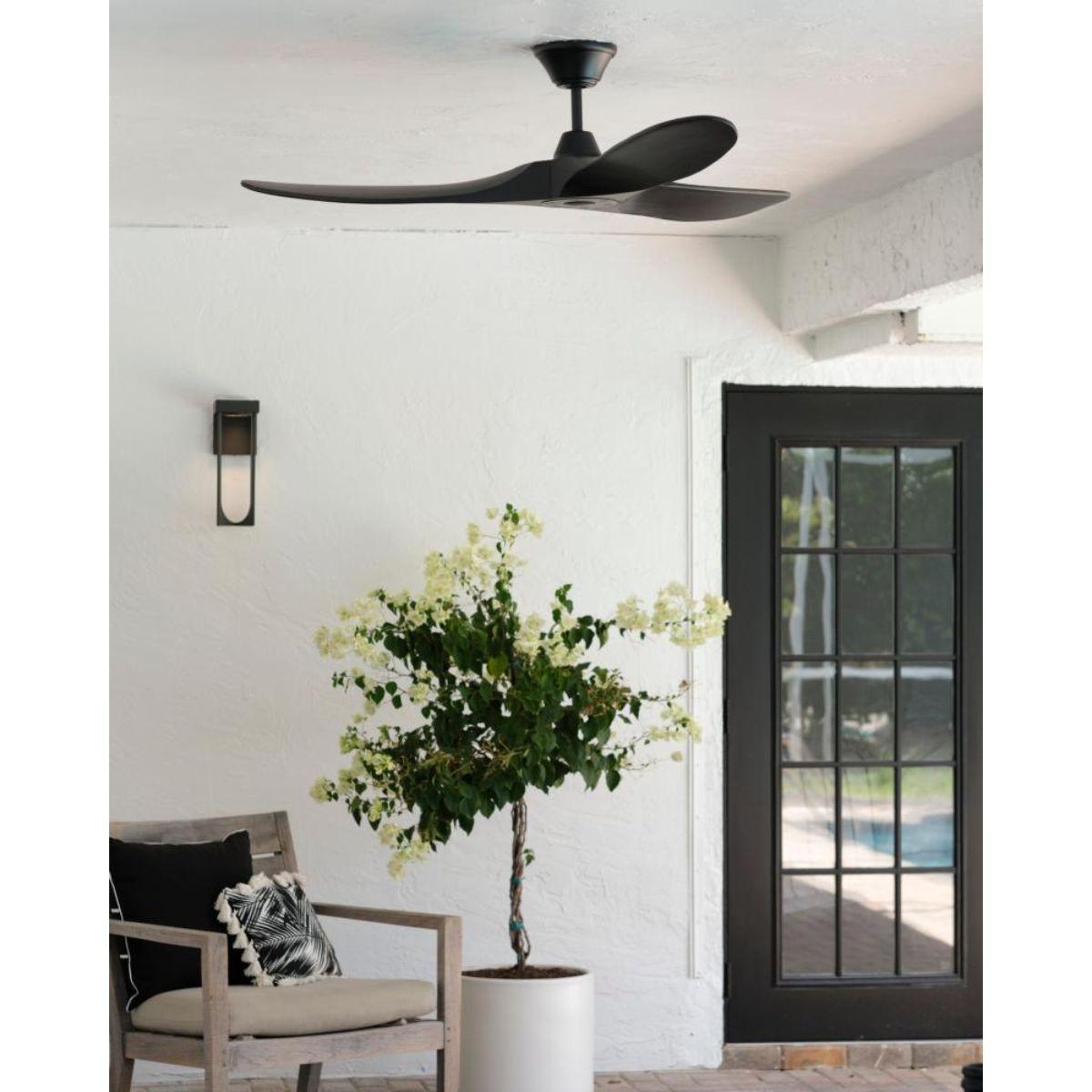 Maverick II 52 Inch Matte Black Damp Rated Ceiling Fan with Remote - Bees Lighting