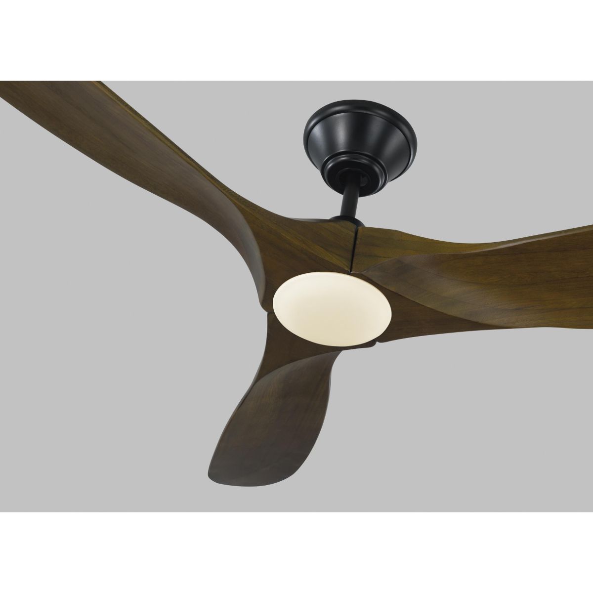 Maverick II 52 Inch Black and Walnut Damp Rated LED Ceiling Fan with Remote - Bees Lighting