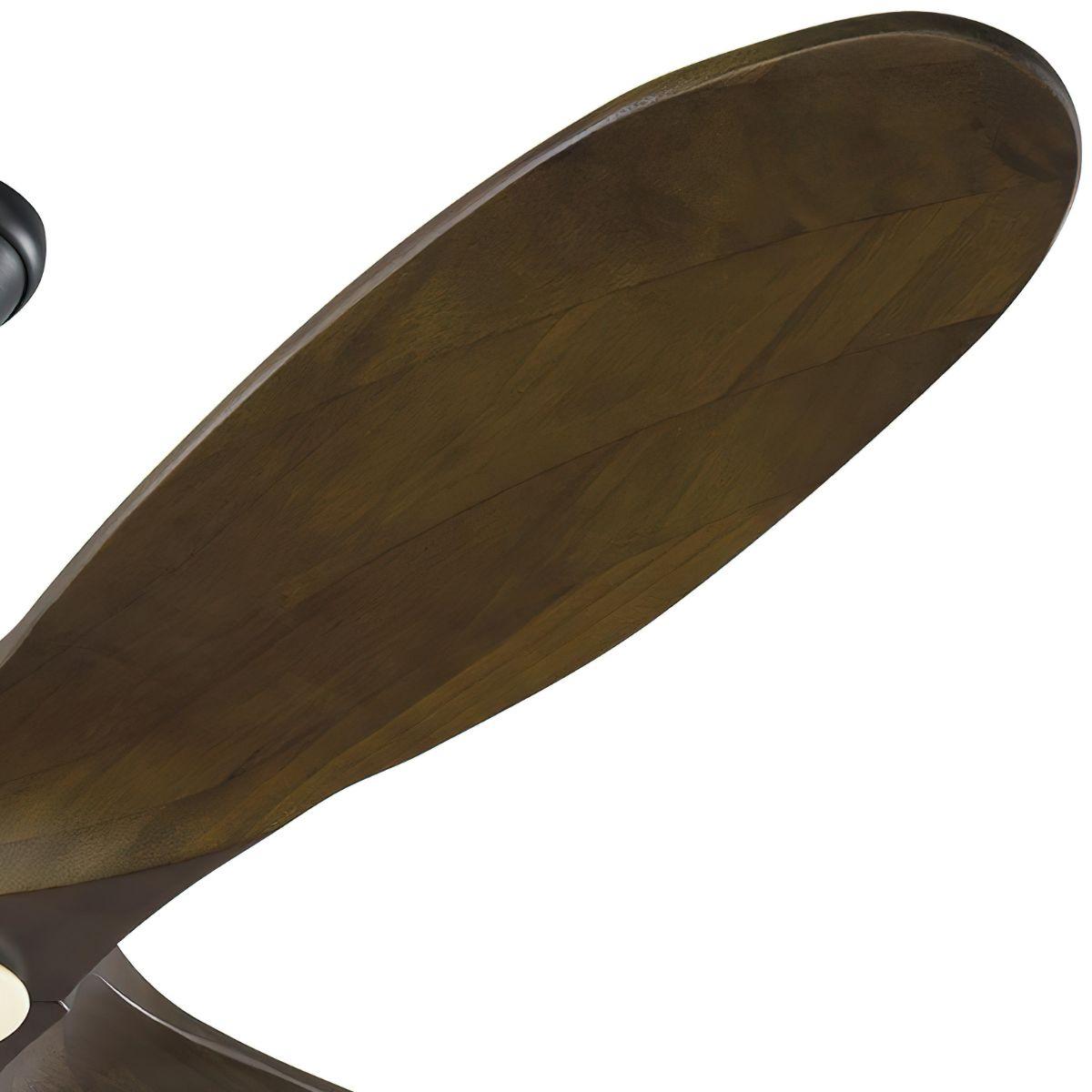 Maverick II 52 Inch Black and Walnut Damp Rated LED Ceiling Fan with Remote - Bees Lighting