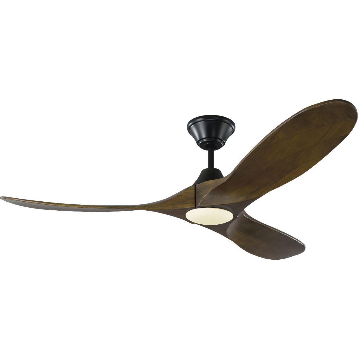 Maverick II 52 Inch Black and Walnut Damp Rated LED Ceiling Fan with Remote - Bees Lighting