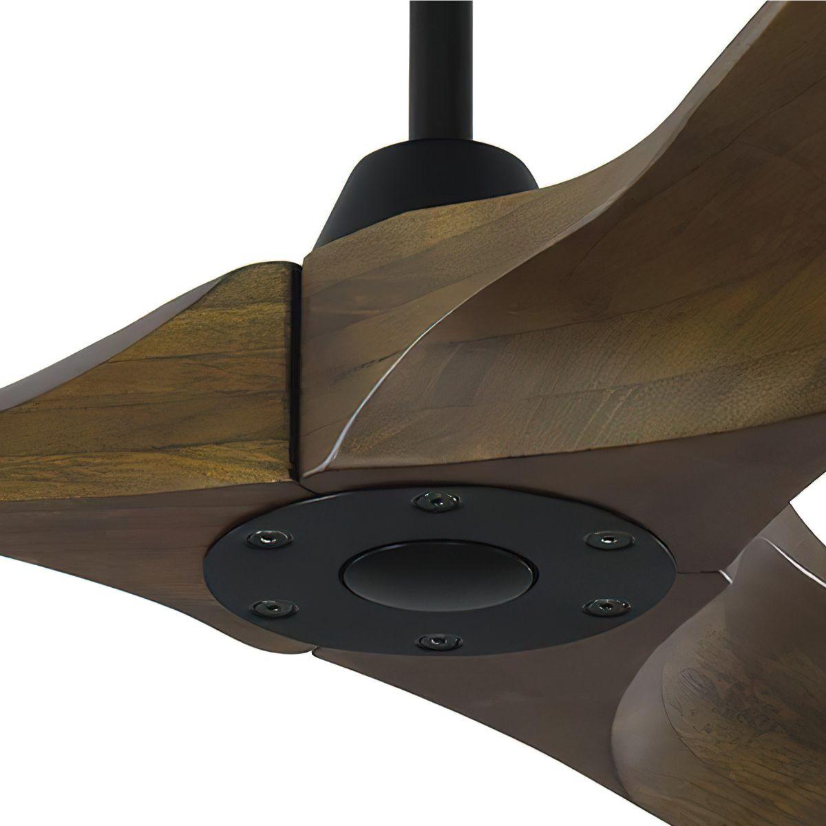Maverick II 52 Inch Black and Walnut Damp Rated Ceiling Fan with Remote - Bees Lighting
