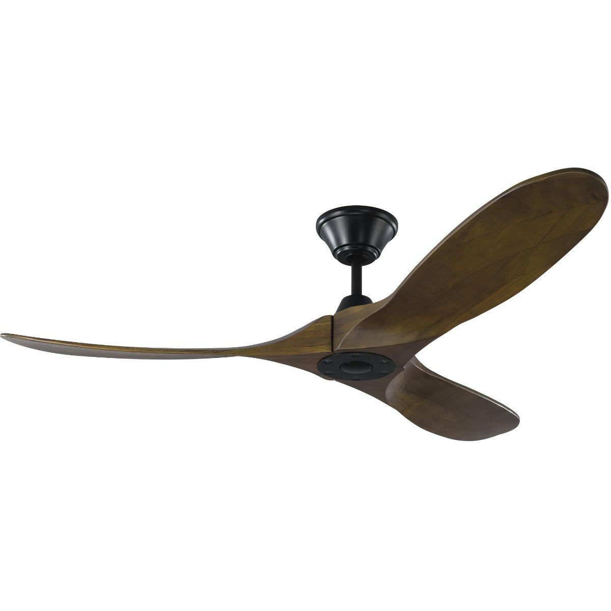 Maverick II 52 Inch Black and Walnut Damp Rated Ceiling Fan with Remote - Bees Lighting