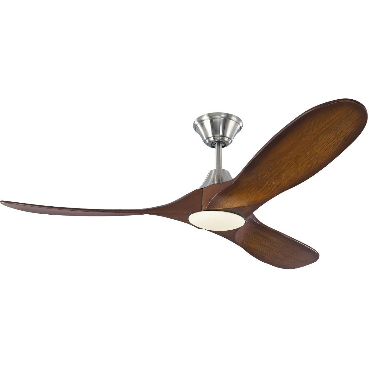 Maverick II 52 Inch Steel and Koa Damp Rated LED Ceiling Fan with Remote - Bees Lighting