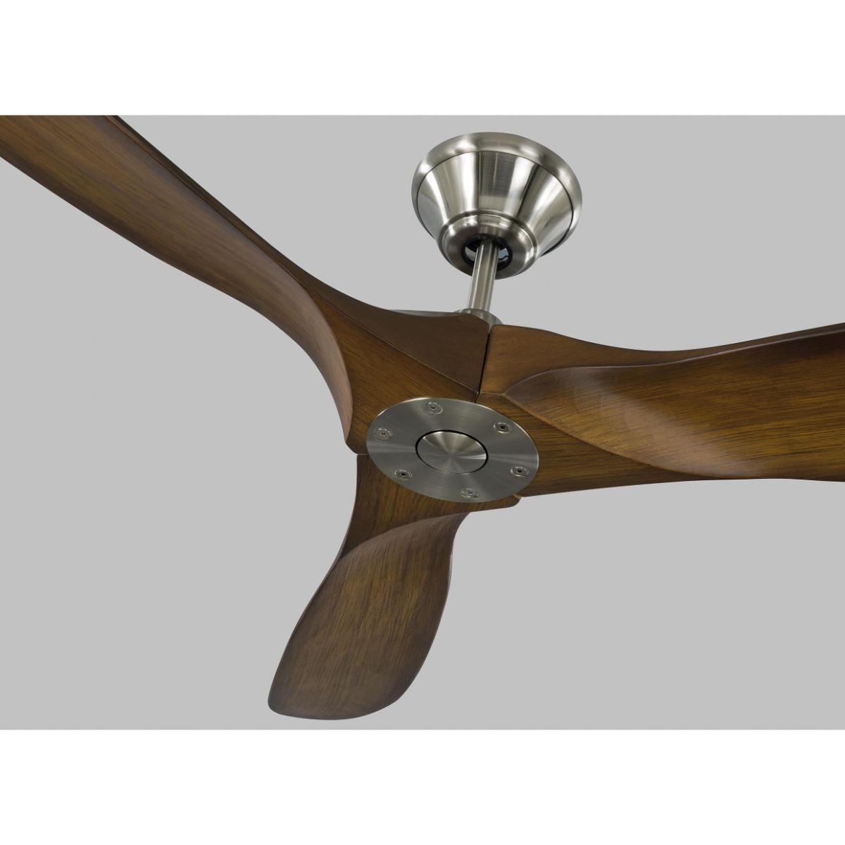 Maverick II 52 Inch Steel and Koa Damp Rated Ceiling Fan with Remote - Bees Lighting