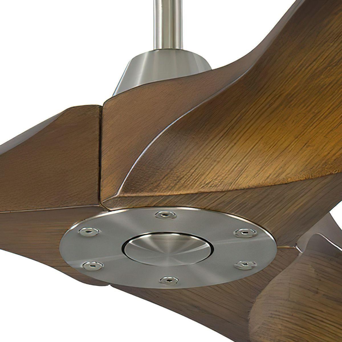 Maverick II 52 Inch Steel and Koa Damp Rated Ceiling Fan with Remote - Bees Lighting