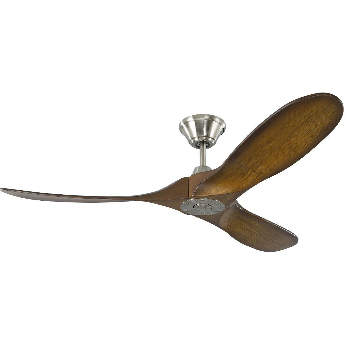 Maverick II 52 Inch Steel and Koa Damp Rated Ceiling Fan with Remote - Bees Lighting