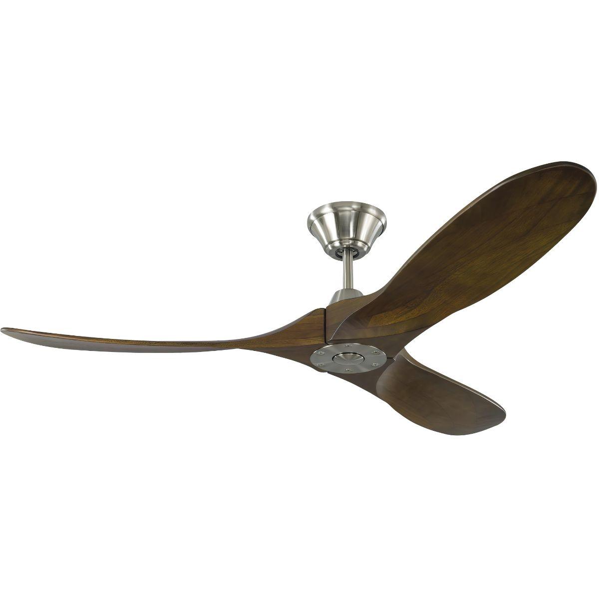 Maverick II 52 Inch Steel and Walnut Damp Rated Ceiling Fan with Remote - Bees Lighting