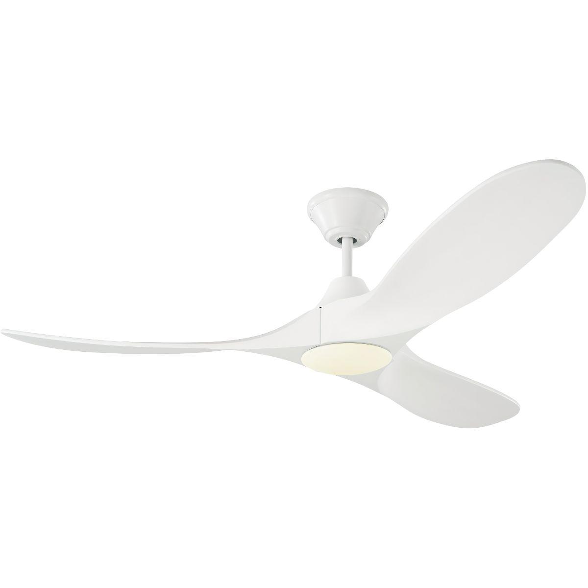 Maverick II 52 Inch Matte White Damp Rated LED Ceiling Fan with Remote - Bees Lighting