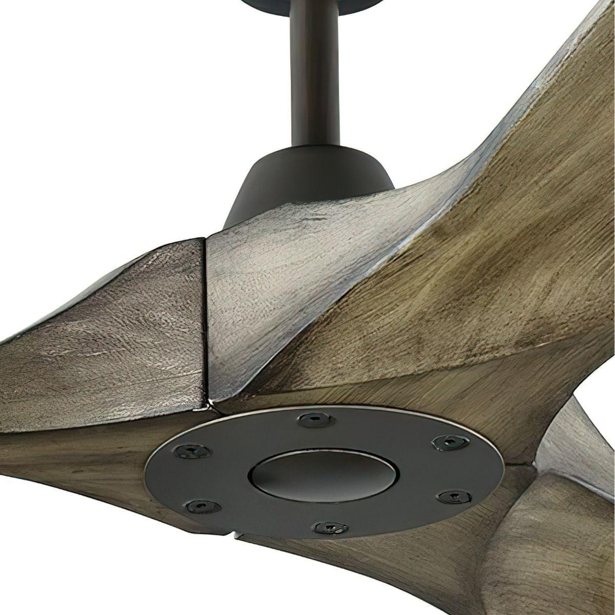 Maverick 60 Inch Aged Pewter Damp Rated Ceiling Fan with Remote - Bees Lighting