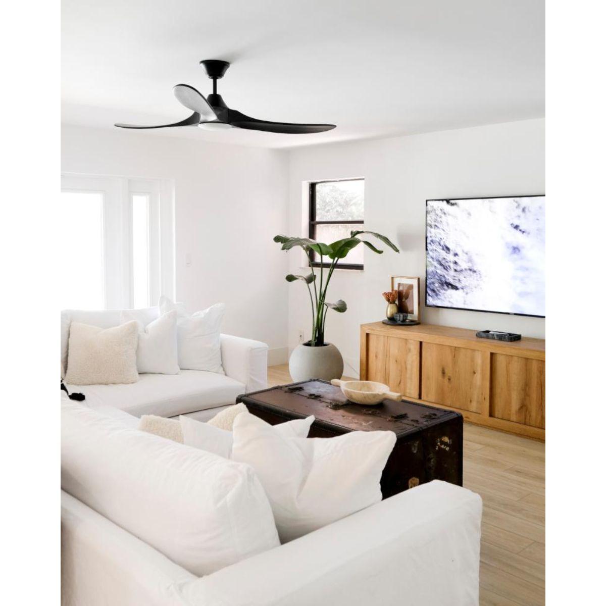 Maverick 60 Inch Black 3-Blade LED Ceiling Fan with Light and Remote - Bees Lighting
