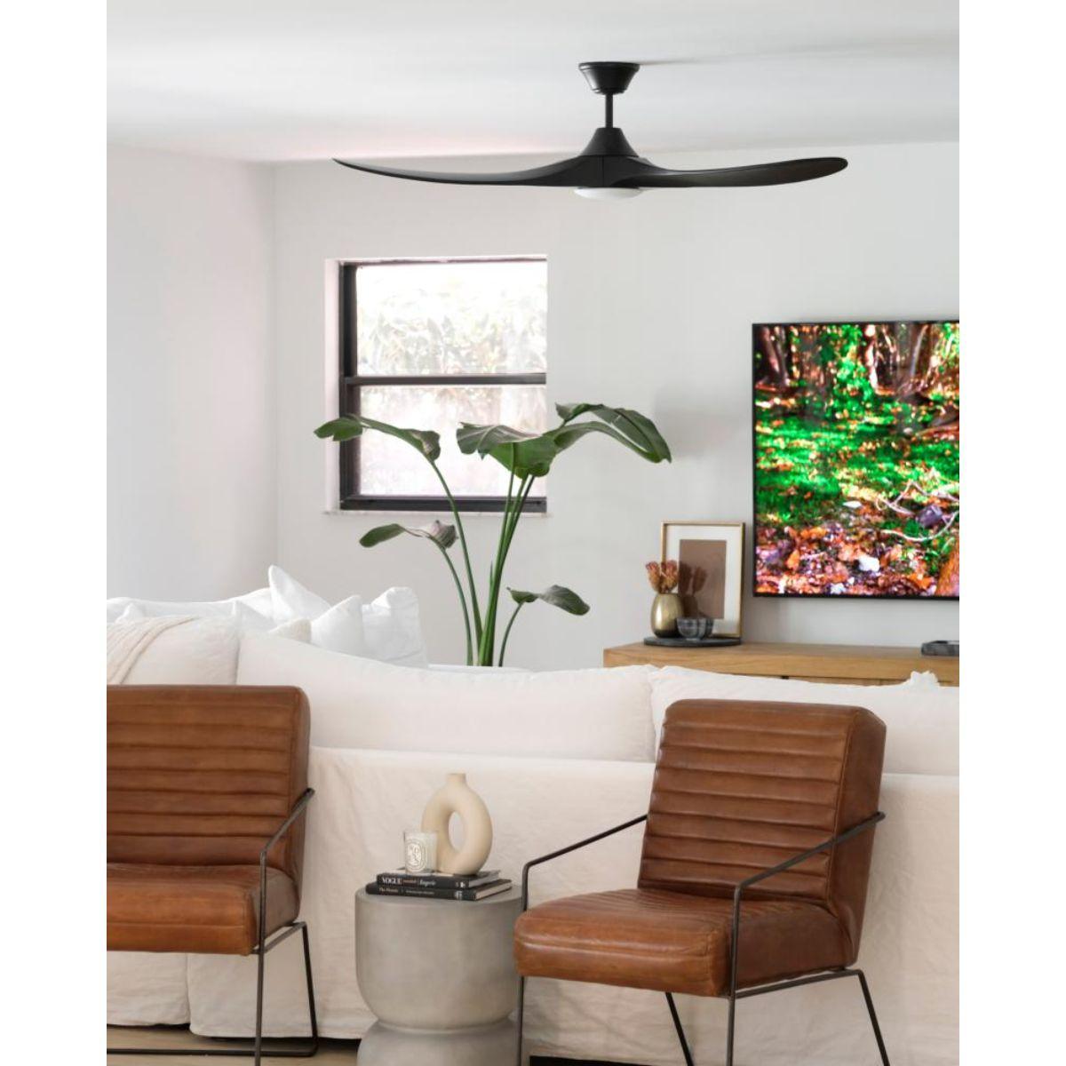 Maverick 60 Inch Black 3-Blade LED Ceiling Fan with Light and Remote - Bees Lighting