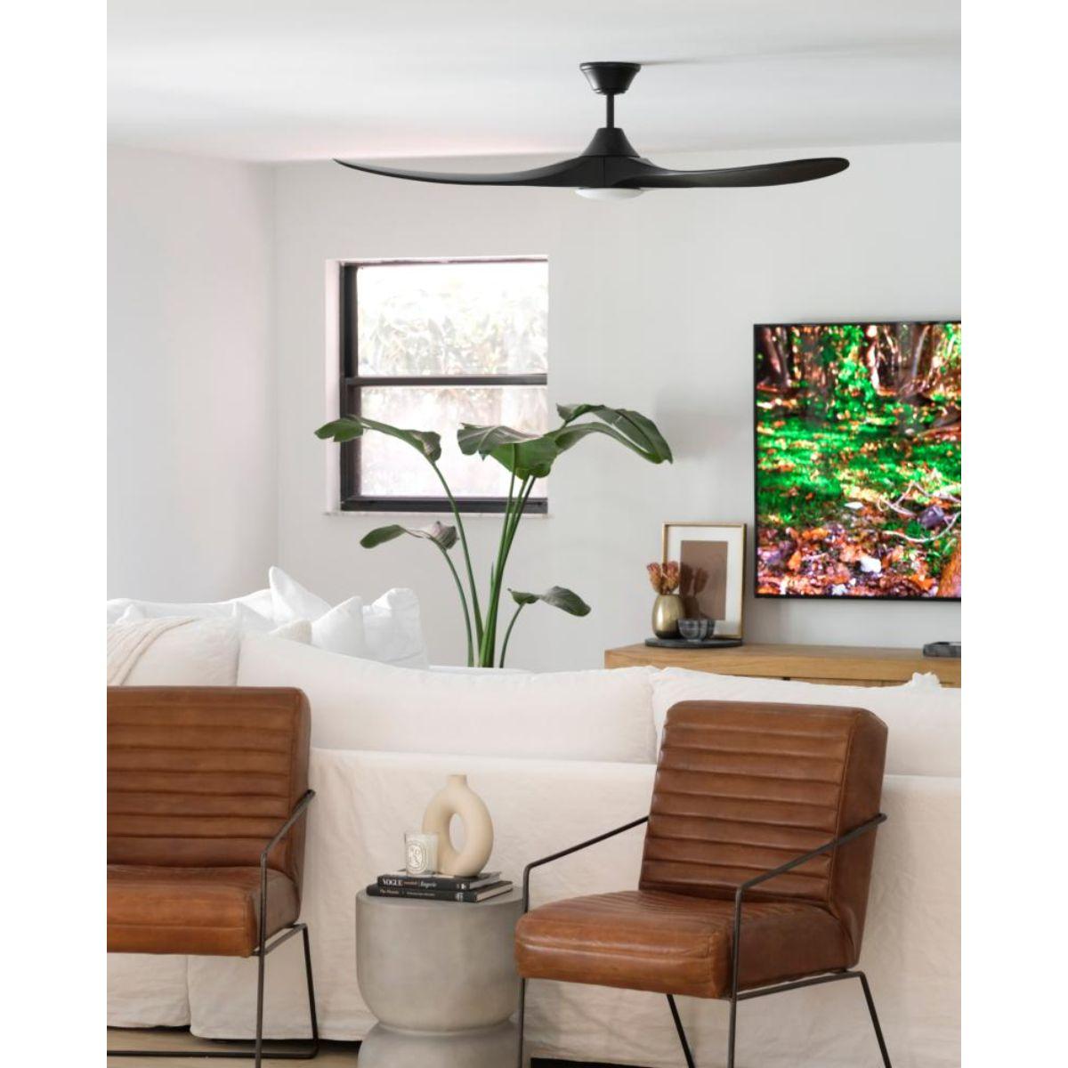 Maverick 60 Inch Black 3-Blade LED Ceiling Fan with Light and Remote - Bees Lighting