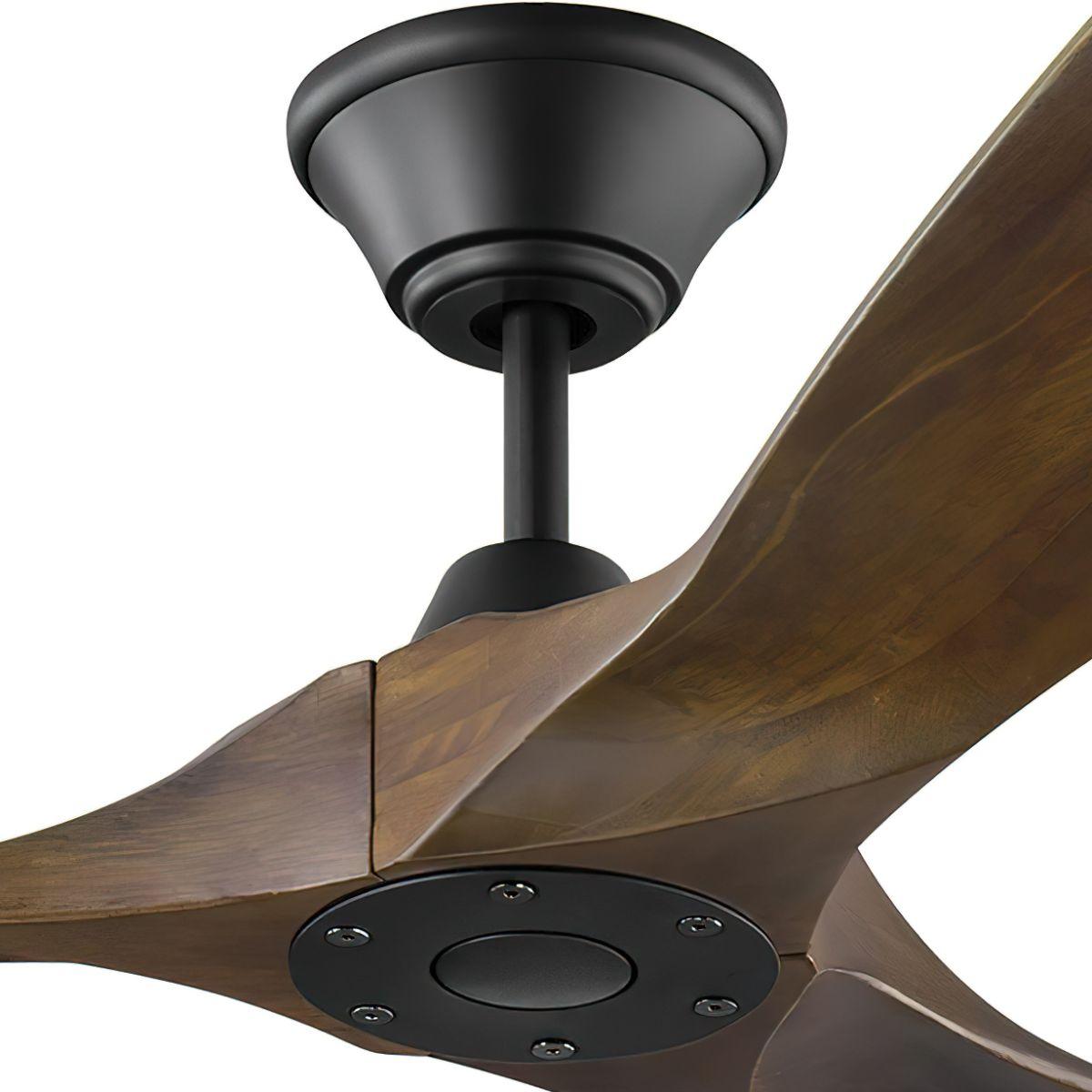 Maverick 60 Inch Black and Walnut Damp Rated Ceiling Fan with Remote - Bees Lighting
