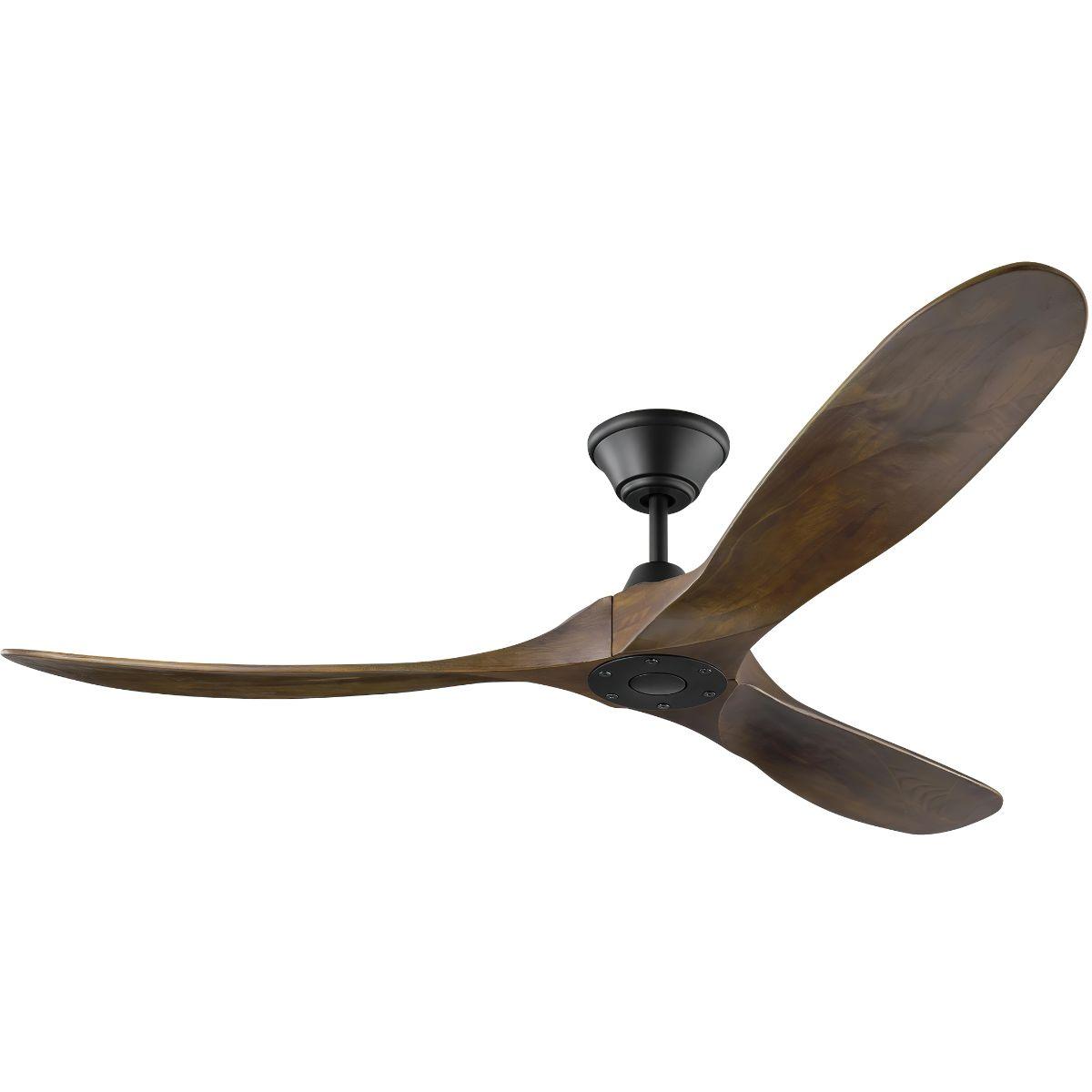 Maverick 60 Inch Black and Walnut Damp Rated Ceiling Fan with Remote - Bees Lighting