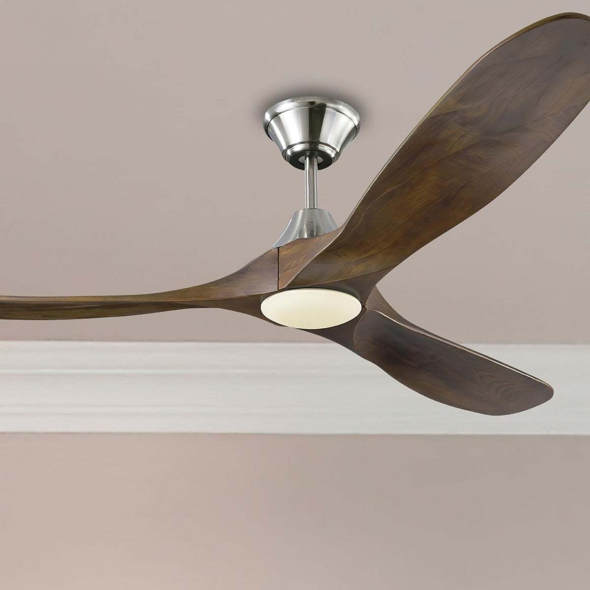 Maverick 60 Inch Steel and Walnut 3-Blade LED Ceiling Fan with Light and Remote - Bees Lighting
