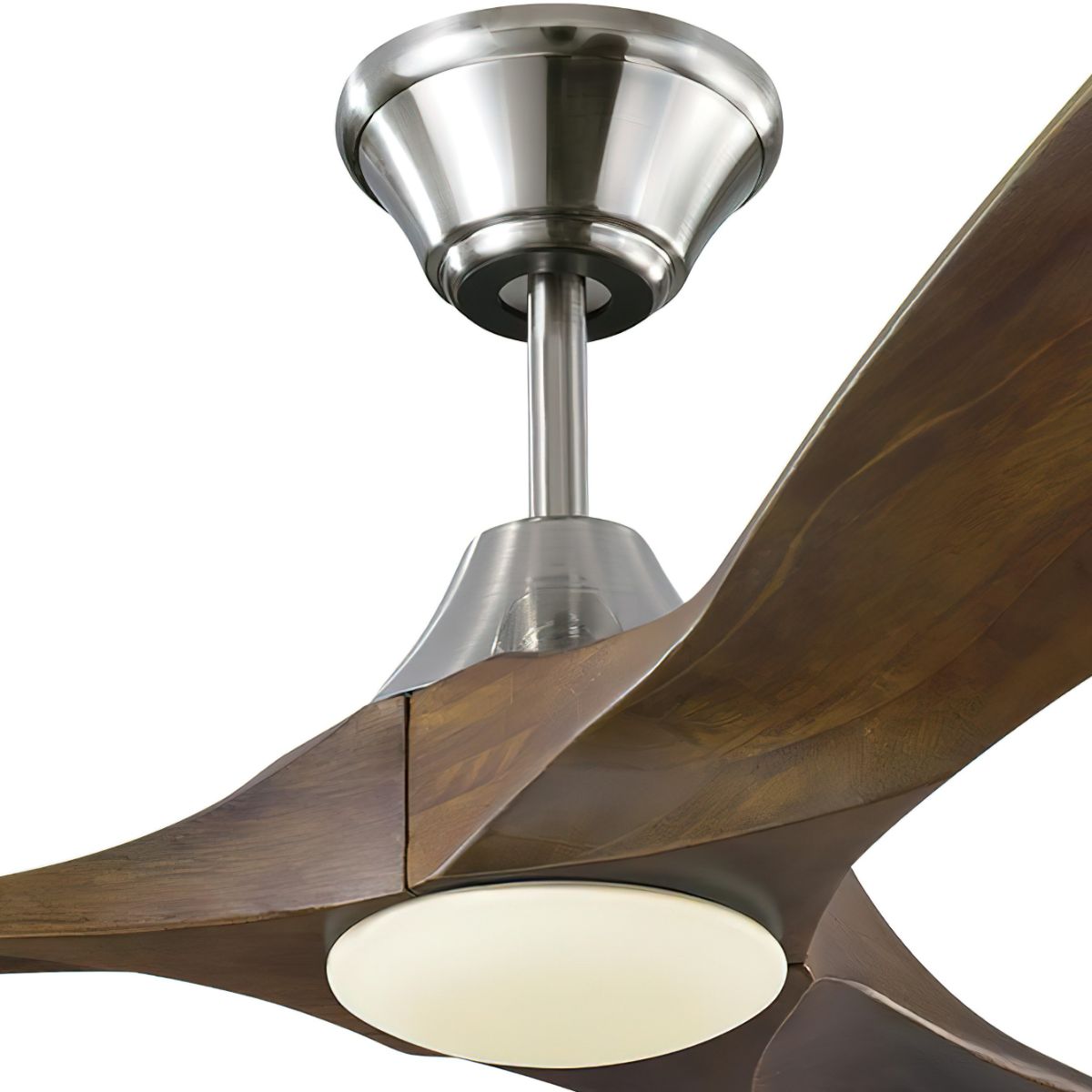 Maverick 60 Inch Steel and Walnut 3-Blade LED Ceiling Fan with Light and Remote - Bees Lighting