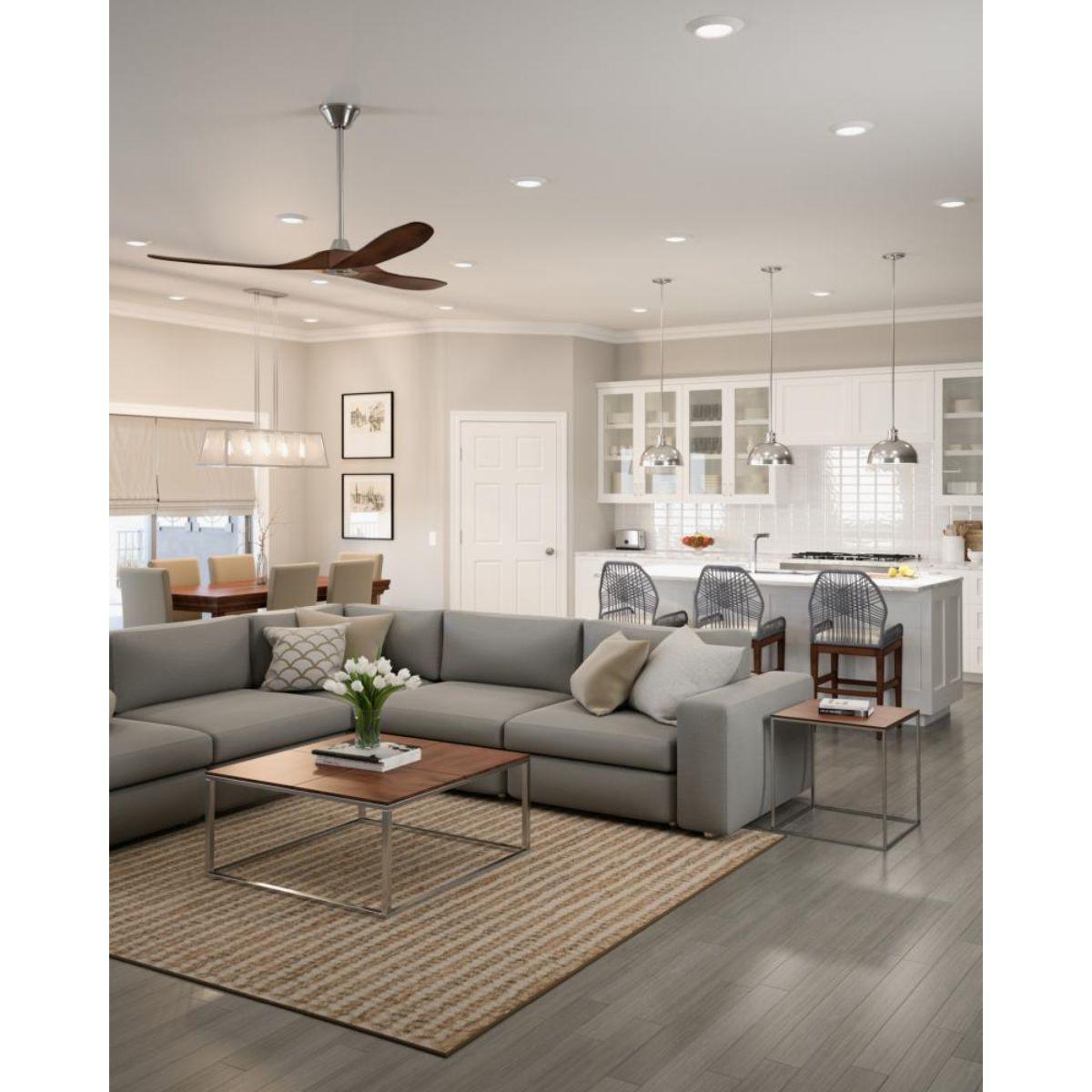 Maverick 60 Inch Steel and Koa Damp Rated Ceiling Fan with Remote - Bees Lighting
