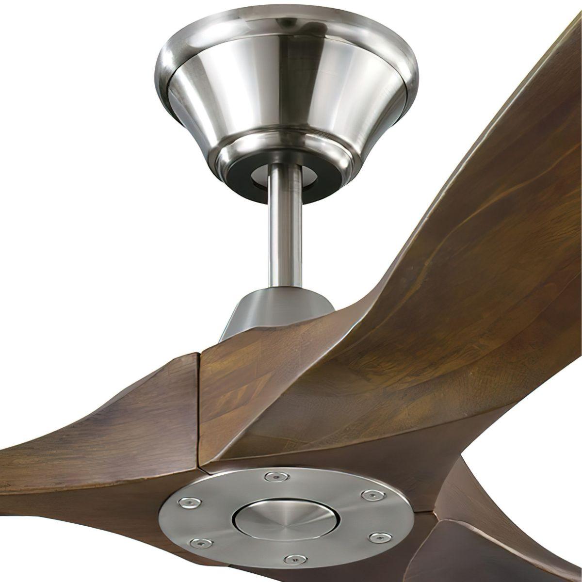 Maverick 60 Inch Steel and Walnut Damp Rated Ceiling Fan with Remote - Bees Lighting