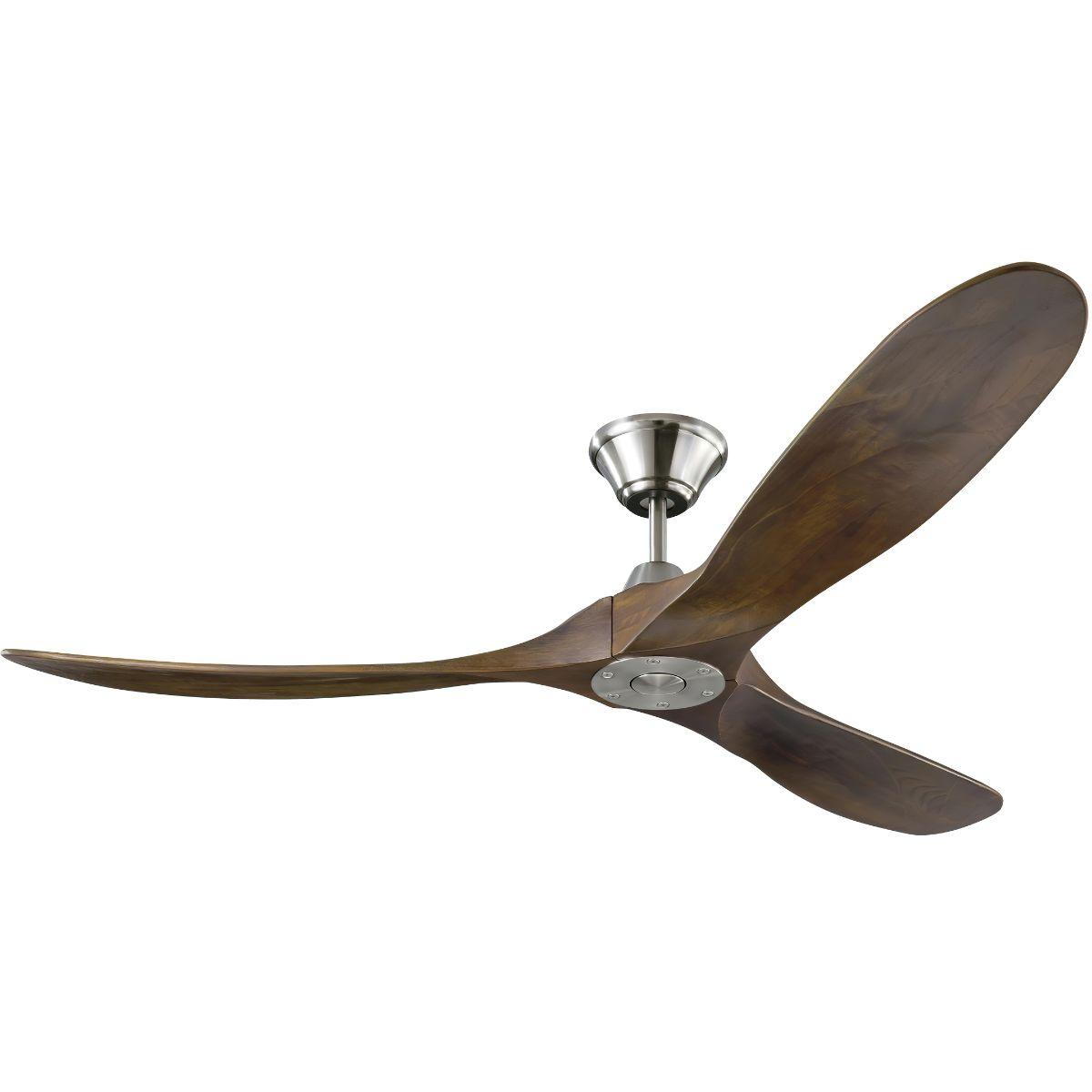 Maverick 60 Inch Steel and Walnut Damp Rated Ceiling Fan with Remote - Bees Lighting