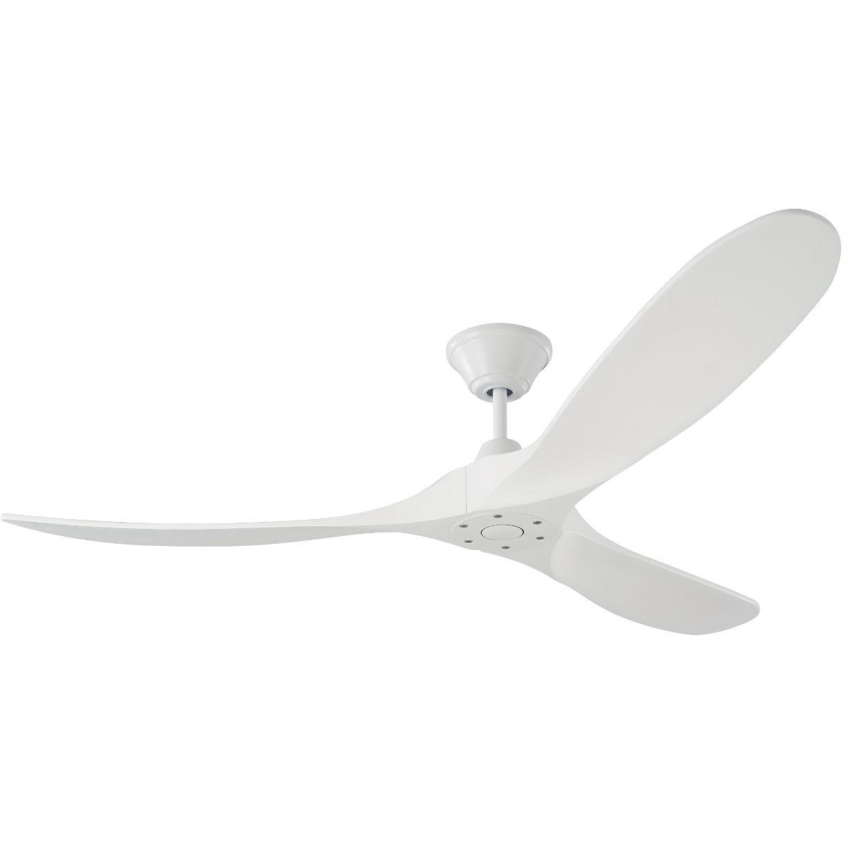 Maverick 60 Inch Matte White Damp Rated Ceiling Fan with Remote - Bees Lighting