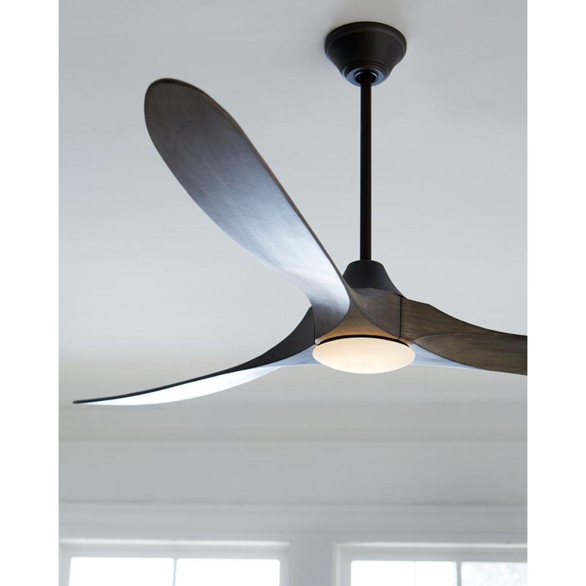 Maverick Max 70 Inch Aged Pewter and Oak LED Large Ceiling Fan with Light and Remote - Bees Lighting