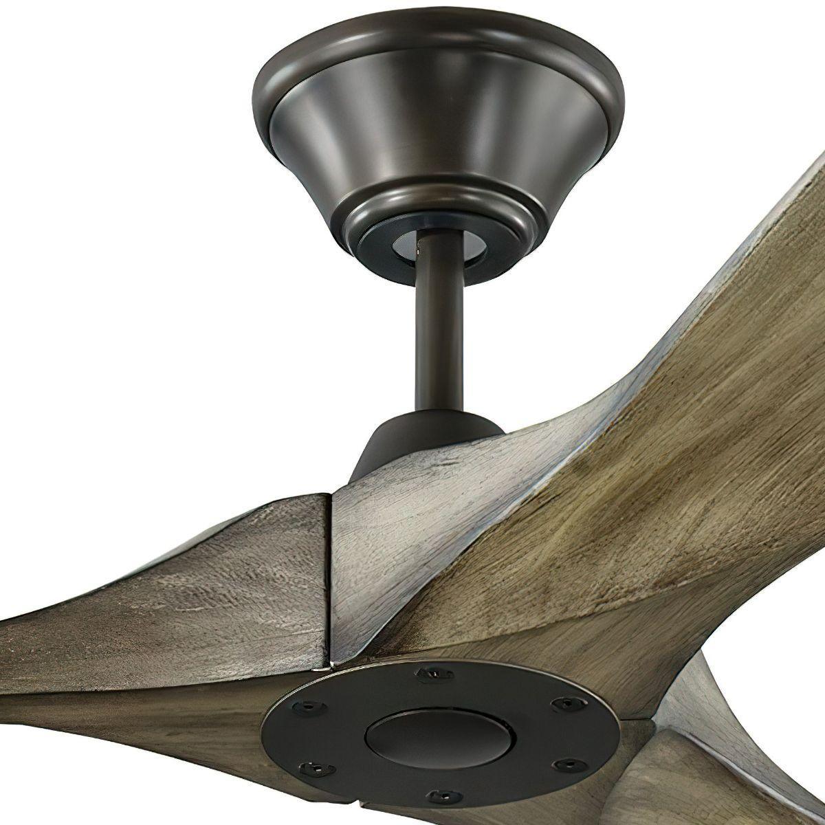 Maverick Max 70 Inch Aged Pewter and Oak Large Ceiling Fan with Remote - Bees Lighting