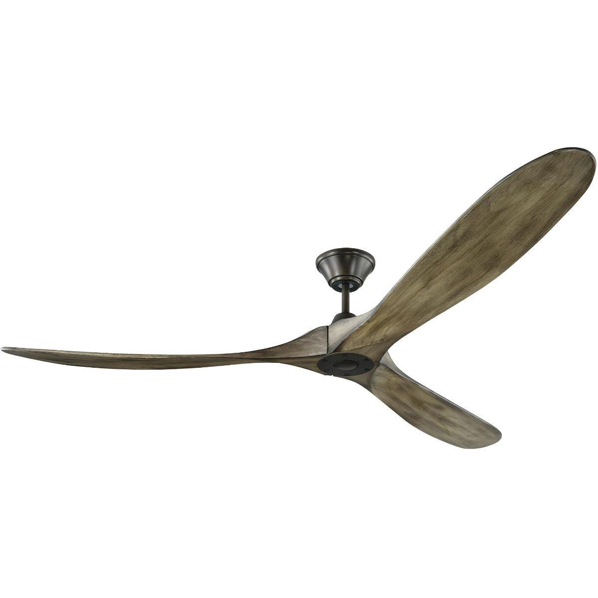 Maverick Max 70 Inch Aged Pewter and Oak Large Ceiling Fan with Remote - Bees Lighting