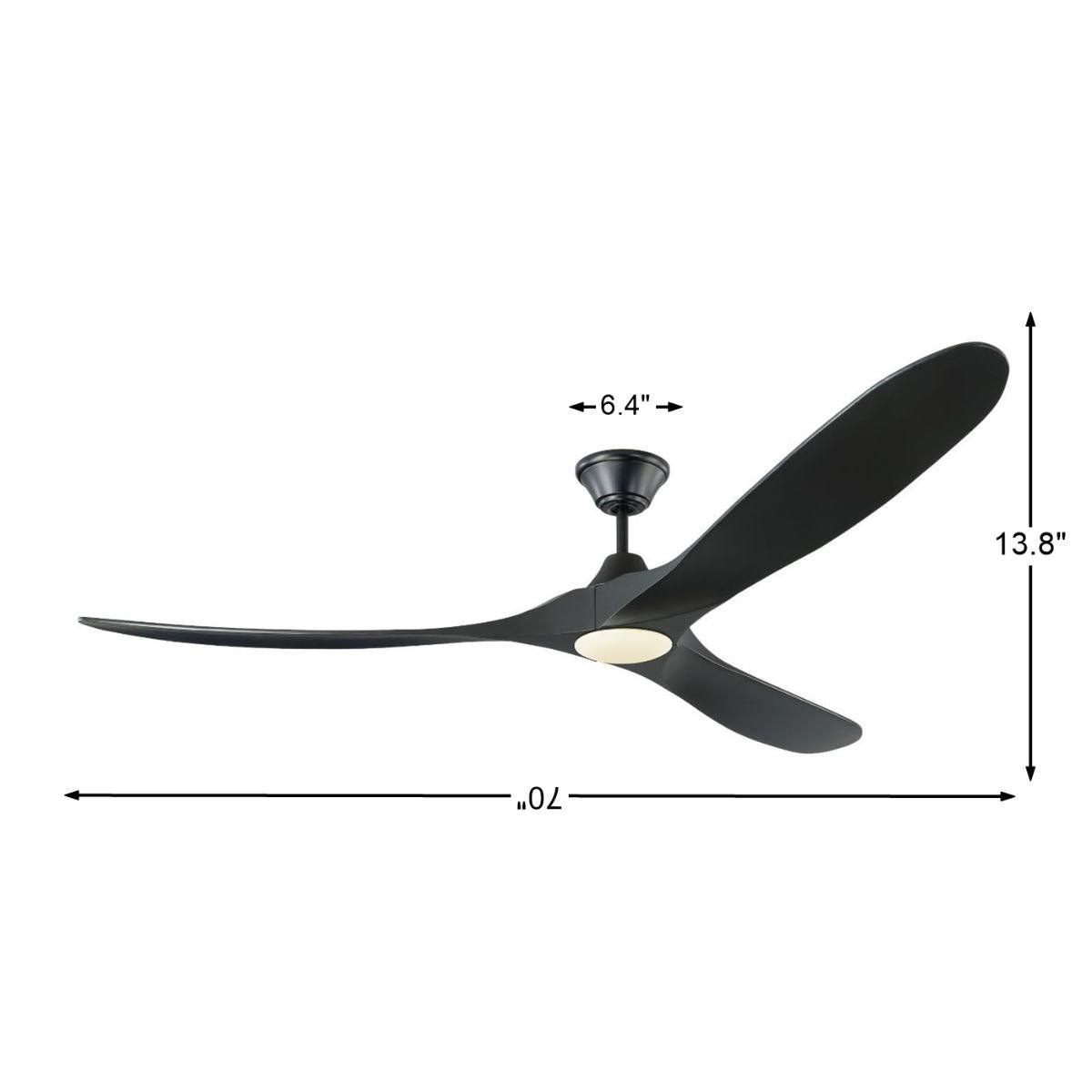 Maverick Max 70 Inch LED Modern Large Outdoor Ceiling Fan With Light And Remote