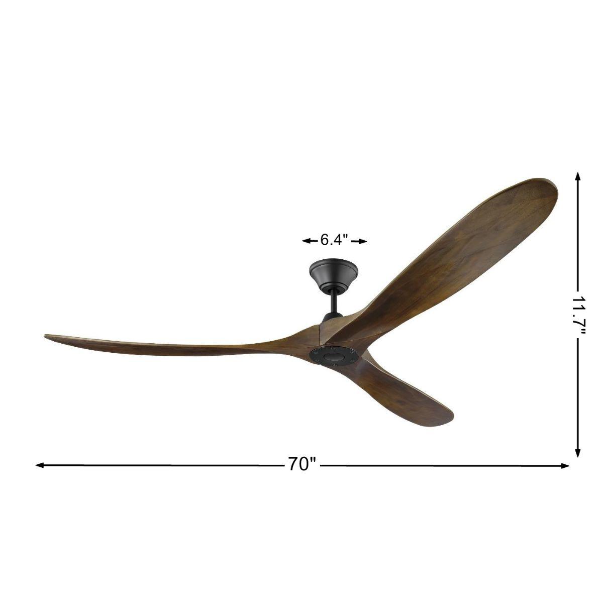Maverick Max 70 Inch Black and Walnut Large Ceiling Fan with Remote - Bees Lighting
